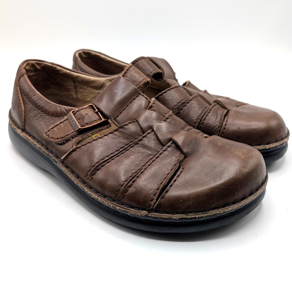 Birkenstock Footprints 41 Brown Leather Fisherman Sandals Buckle Shoes M 8.5 W10
